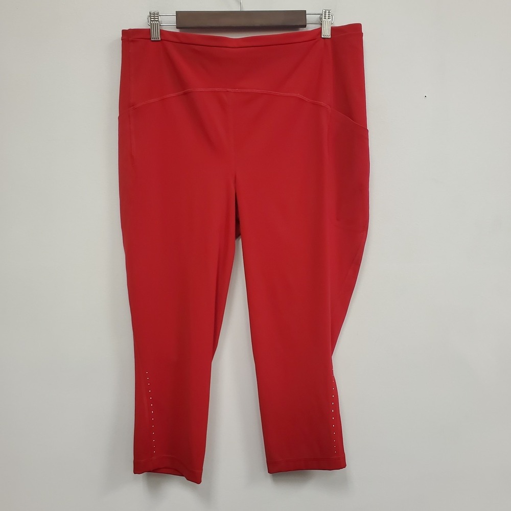 Lululemon Womens Swift Speed High Rise Crop‎ Leggings Size 16 Red Athletic